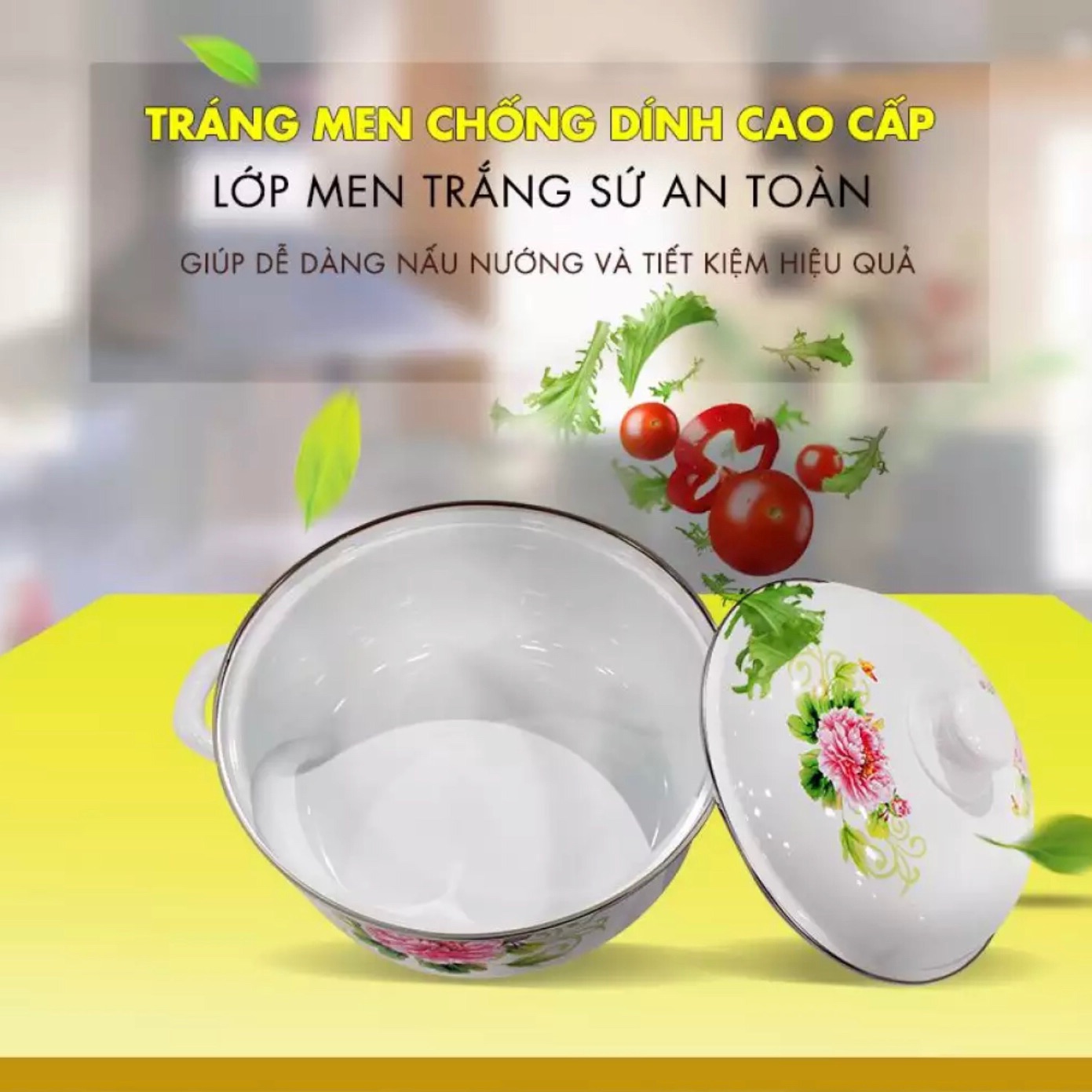 Nồi tráng men Mishio mk81 cỡ lớn 26 cm