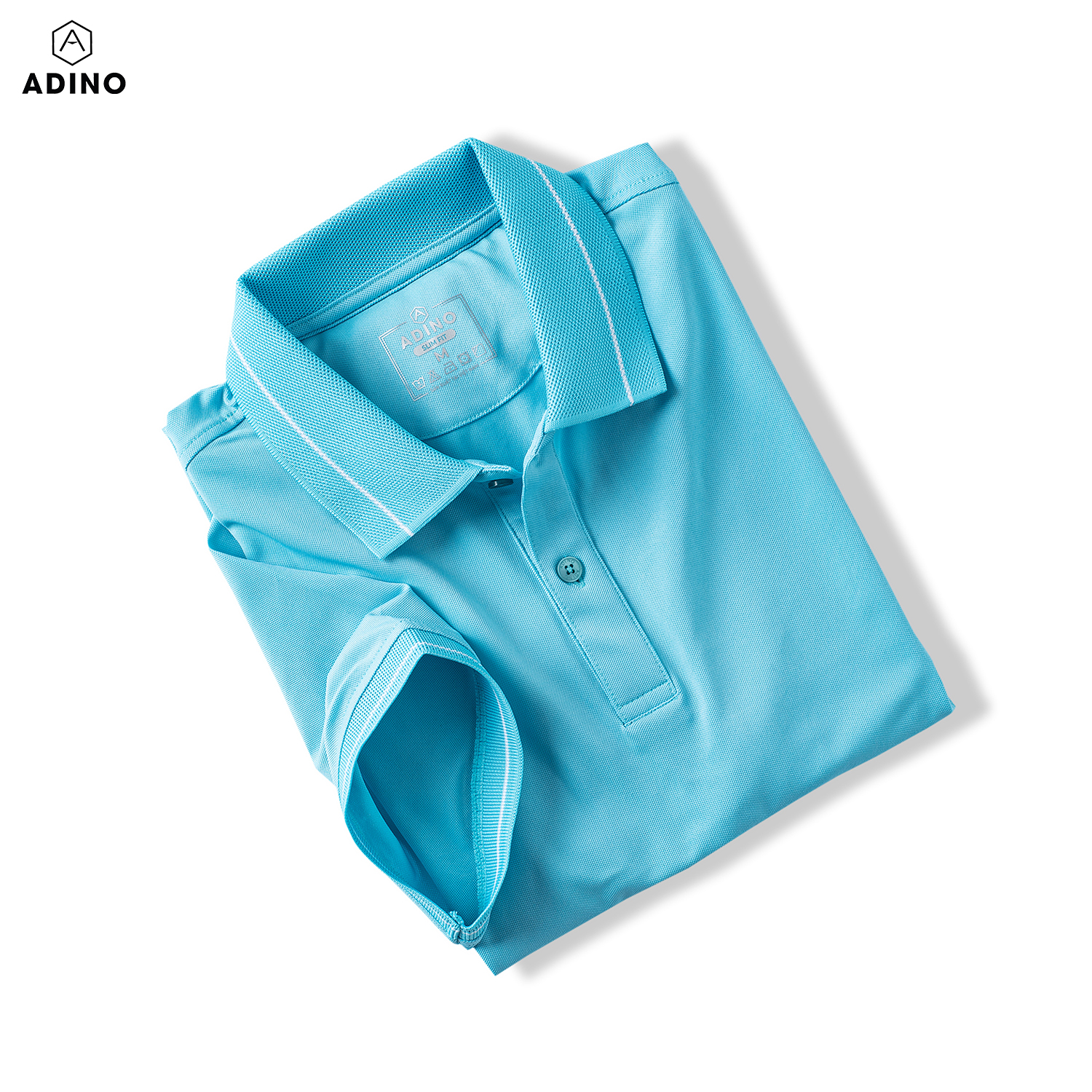 [Nhập LazXuHuong1- giảm 20k đơn 149k|Áo thun có cổ nữ màu xanh ngọc phối viền ADINO vải polyester cotton không bai xù dáng slimfit công sở hơi ôm trẻ trung APN04