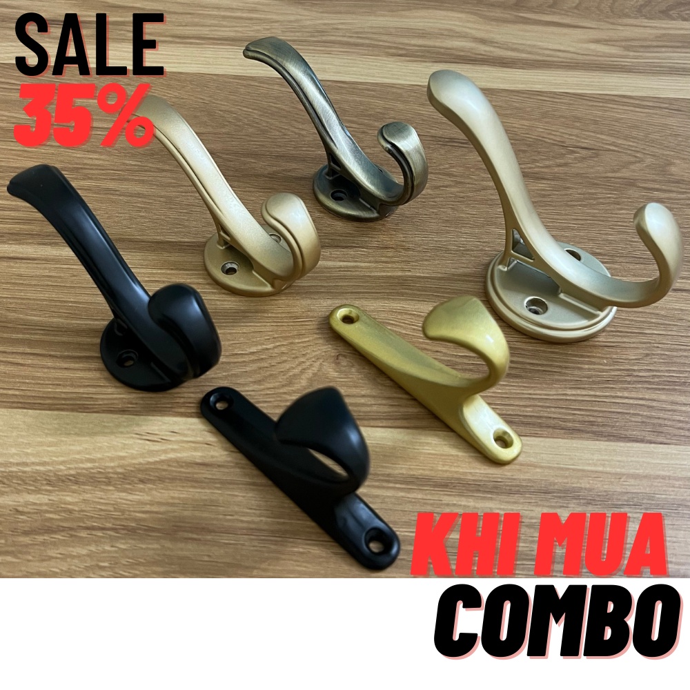 Móc treo tường, móc treo quần áo gắn tường, chất liệu nhôm bền chắc sang trọng, móc gắn tường