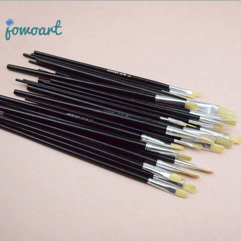 Jowoart 12 Cái/Bộ, lợn lông bàn chải sơn dầu cọ gouache màu nước Bàn chải Trẻ Em TỰ LÀM Nghệ Thuật Vẽ Dụng Cụ Chất Liệu Nghệ Thuật Tiếp Liệu