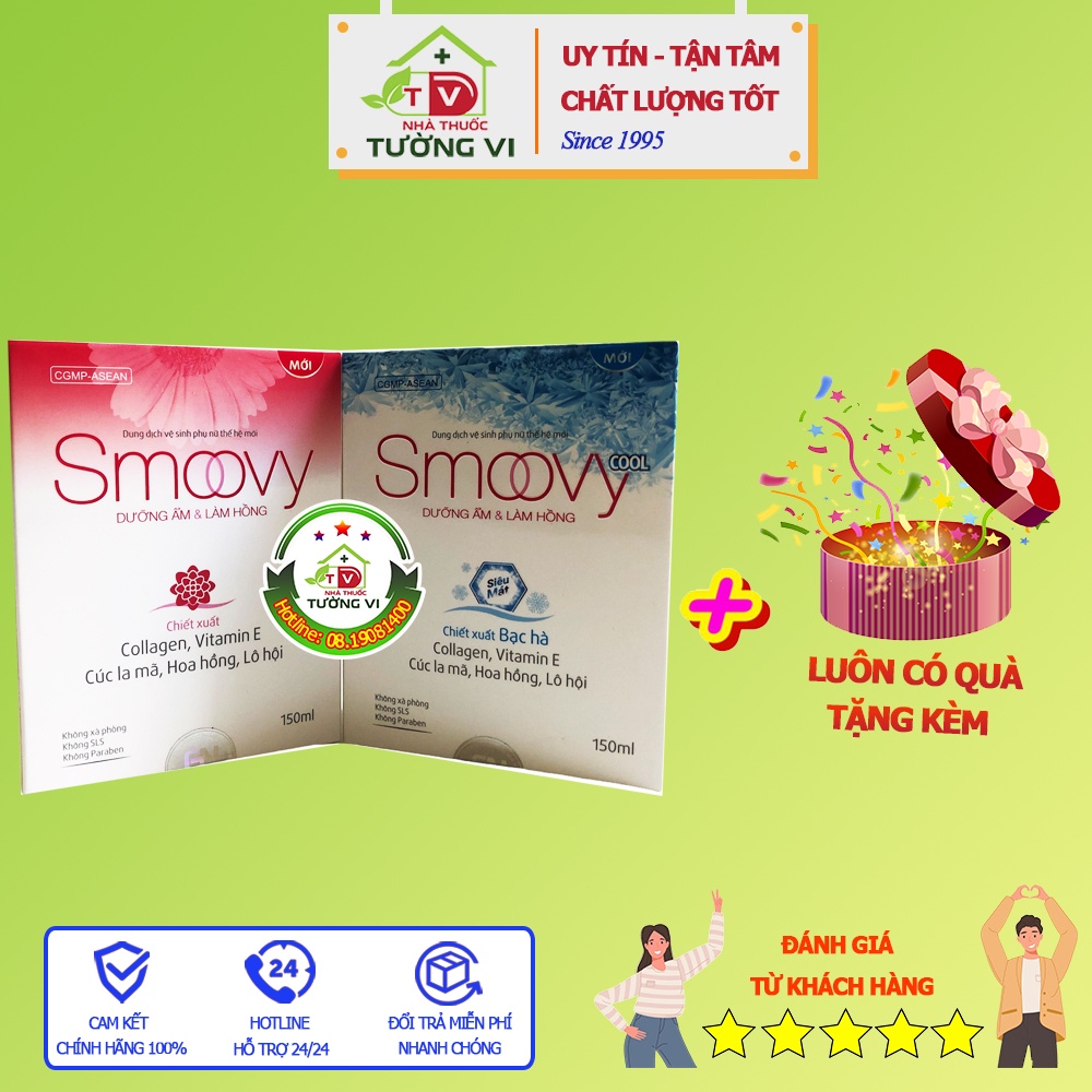 Dung dịch vệ sinh phụ nữ Smoovy – Dưỡng ẩm và làm hồng