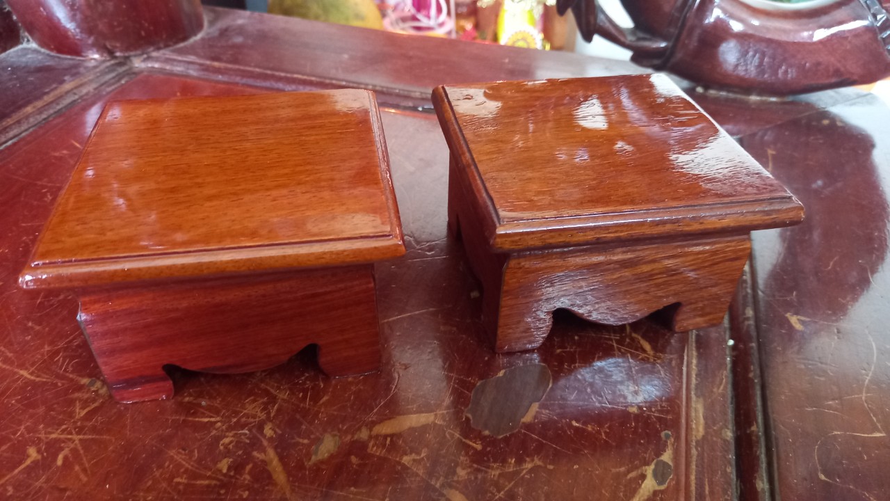 ĐÔN KỆ GỖ HƯƠNG KÊ BAN THẦN TÀI, BÁT NHANG THỜ