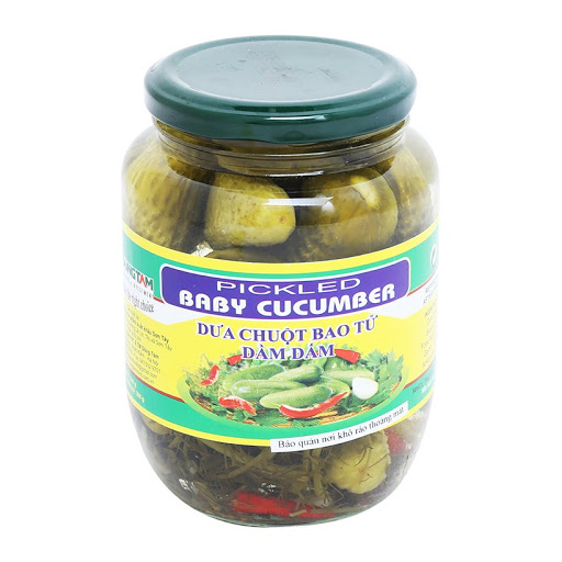 Dưa Chuột Bao Tử Dầm Giấm Pickled Baby Cucumber Việt Nam, hủ 540gr