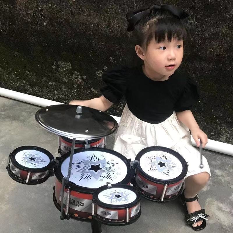 Trống lớn trẻ em đồ chơi trống trẻ em mô phỏng trống gõ trống âm nhạc cậu bé mới bắt đầu 3 6