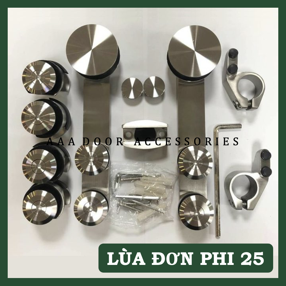 Bộ lùa đơn phi 25 - lùa kính bánh xe đơn phi 25 vvp