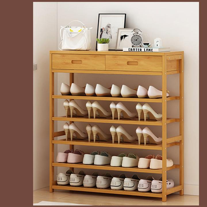 [ HÀNG LOẠI I ] Kệ gỗ để giày cao cấp bằng tre 5 tầng, tủ gỗ để giày đẹp RE0411