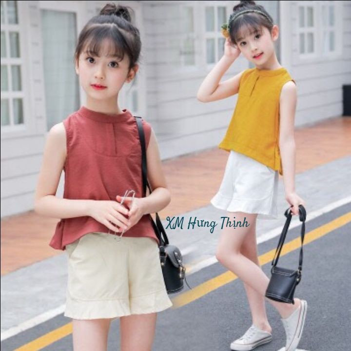 Đồ bộ bé gái vải phi lụa 5 - 14 tuổi 0050