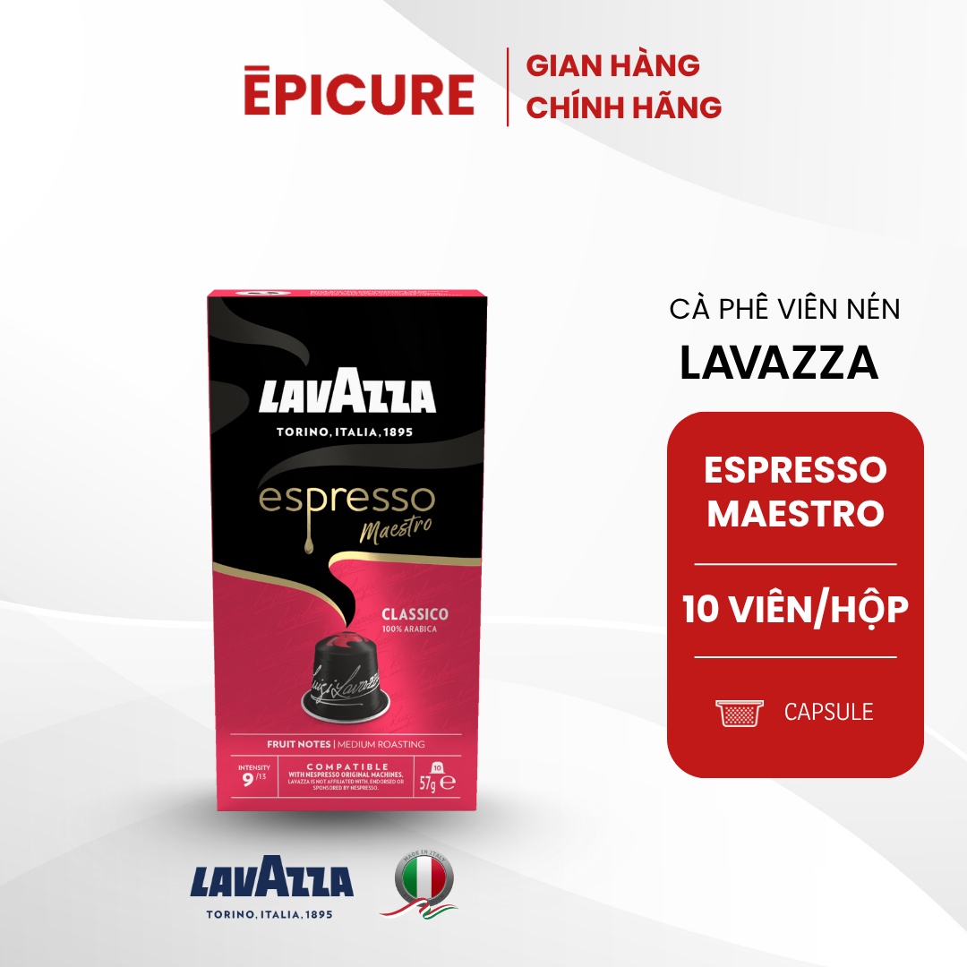 Cà phê viên nén LAVAZZA Maestro Classico, đóng hộp 10 viên/hộp