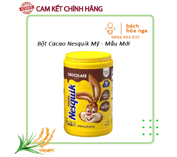 Bột cacao sữa nesquik hộp 1.275kg của mỹ- mẫu mới