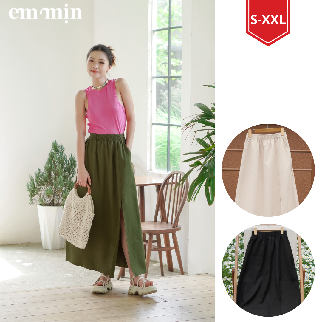 EM MỊN Chân váy maxi xẻ đùi Đũi kim cương