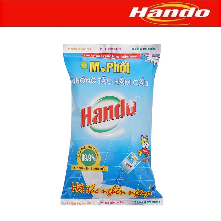 Gói bột thông tắc khử mùi hầm cầu M. phốt Hando 300g HD05