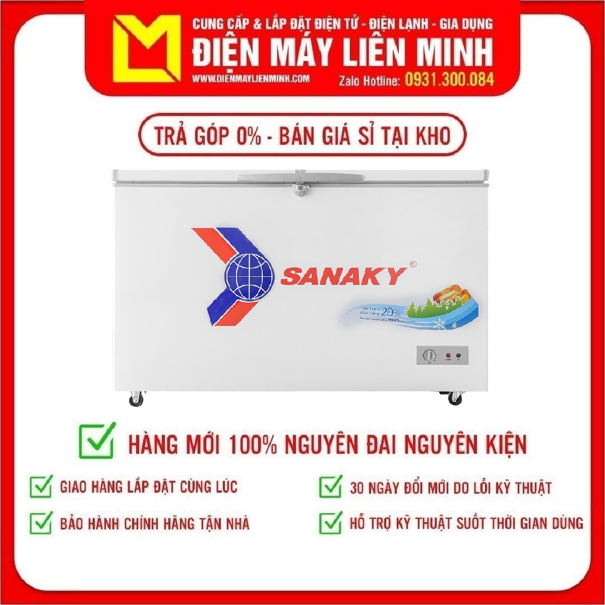 Trả góp 0% - tủ đông sanaky 305 lít vh-4099a1 - miễn phí vận chuyển hcm
