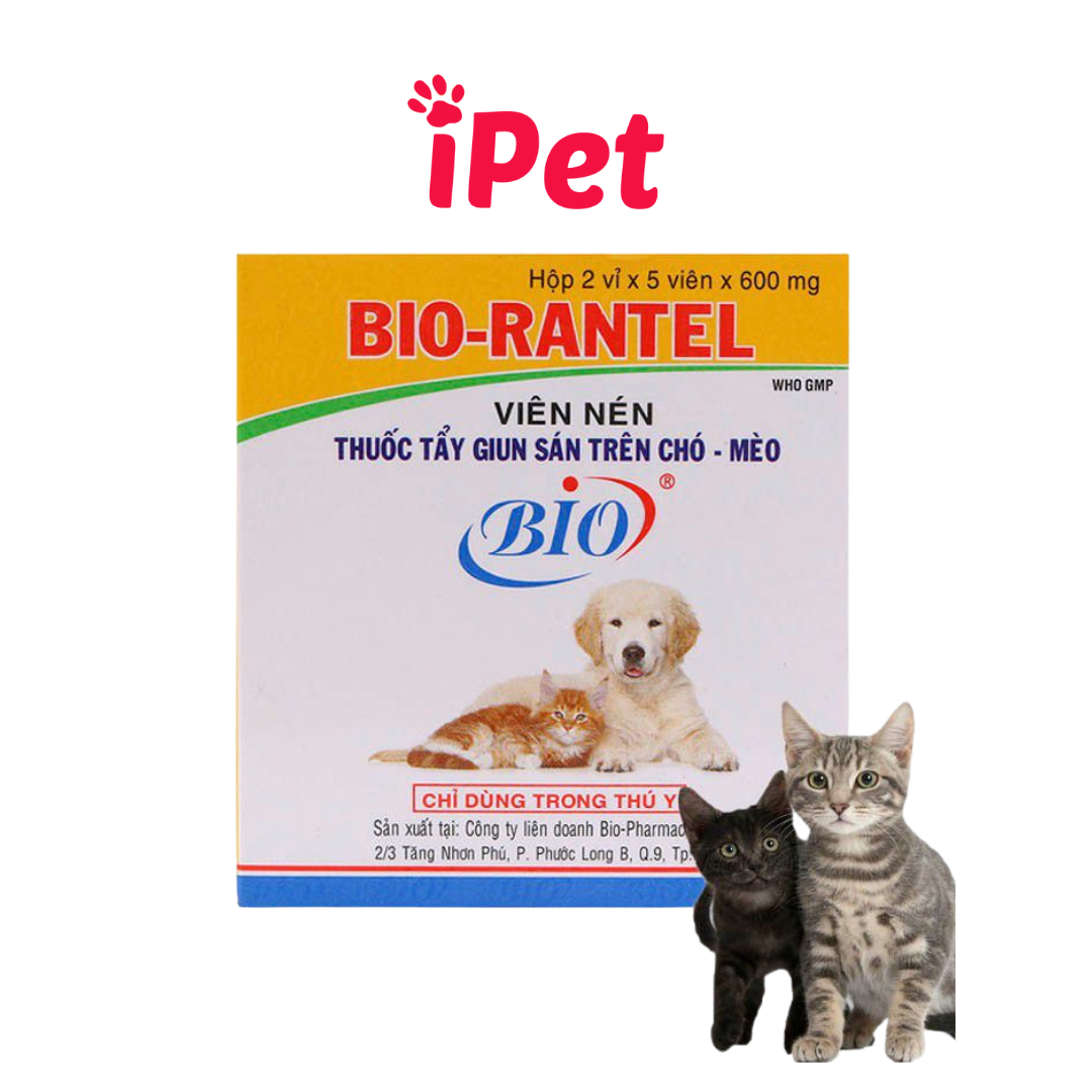  Hộp 10 Viên Sổ Giun Cho Chó Mèo Bio Rantel -  iPet Shop 
