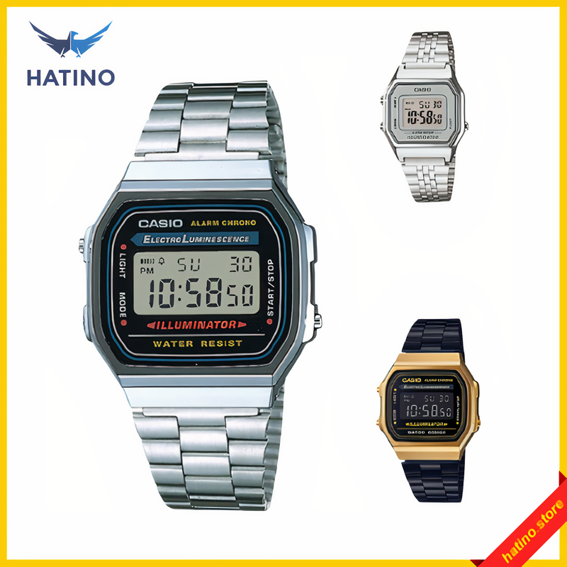 Đồng hồ Nam Casio A168 điện tử FULL BOX dây thép không gỉ, cổ điển, chống nước, bảo hành 12 tháng