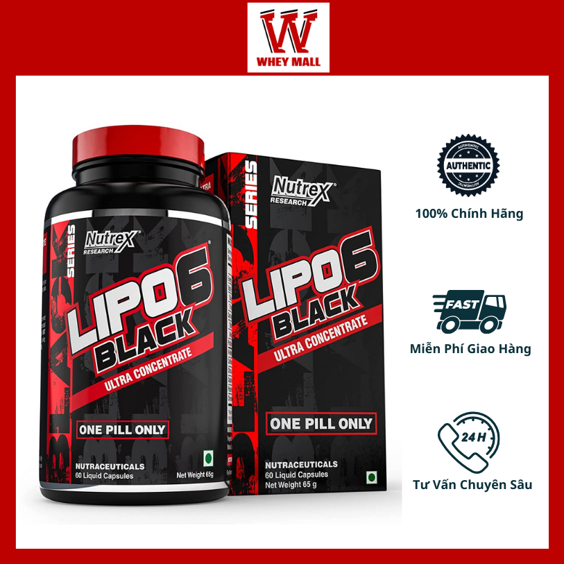 Lipo 6 đốt mỡ giảm cân cực mạnh nutrex research lipo 6 black ultra concentrate 60 viên