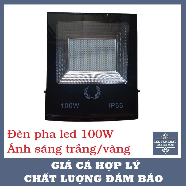 Đèn Pha Led 100W IP66 chống nước, Siêu mỏng, Siêu Sáng, Tiết Kiệm Điện, BH 12 Tháng, Ánh Sáng Trắng/Vàng (Đồ Đẹp Lạ)