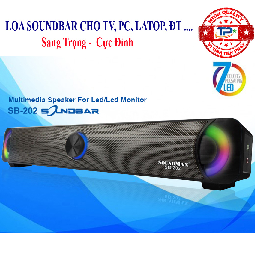 Loa vi tính Soundmax SoundBar SB202 / SB-202 chuẩn 2.0 Cho TV, PC, LAPTOP, ĐT... cực đỉnh