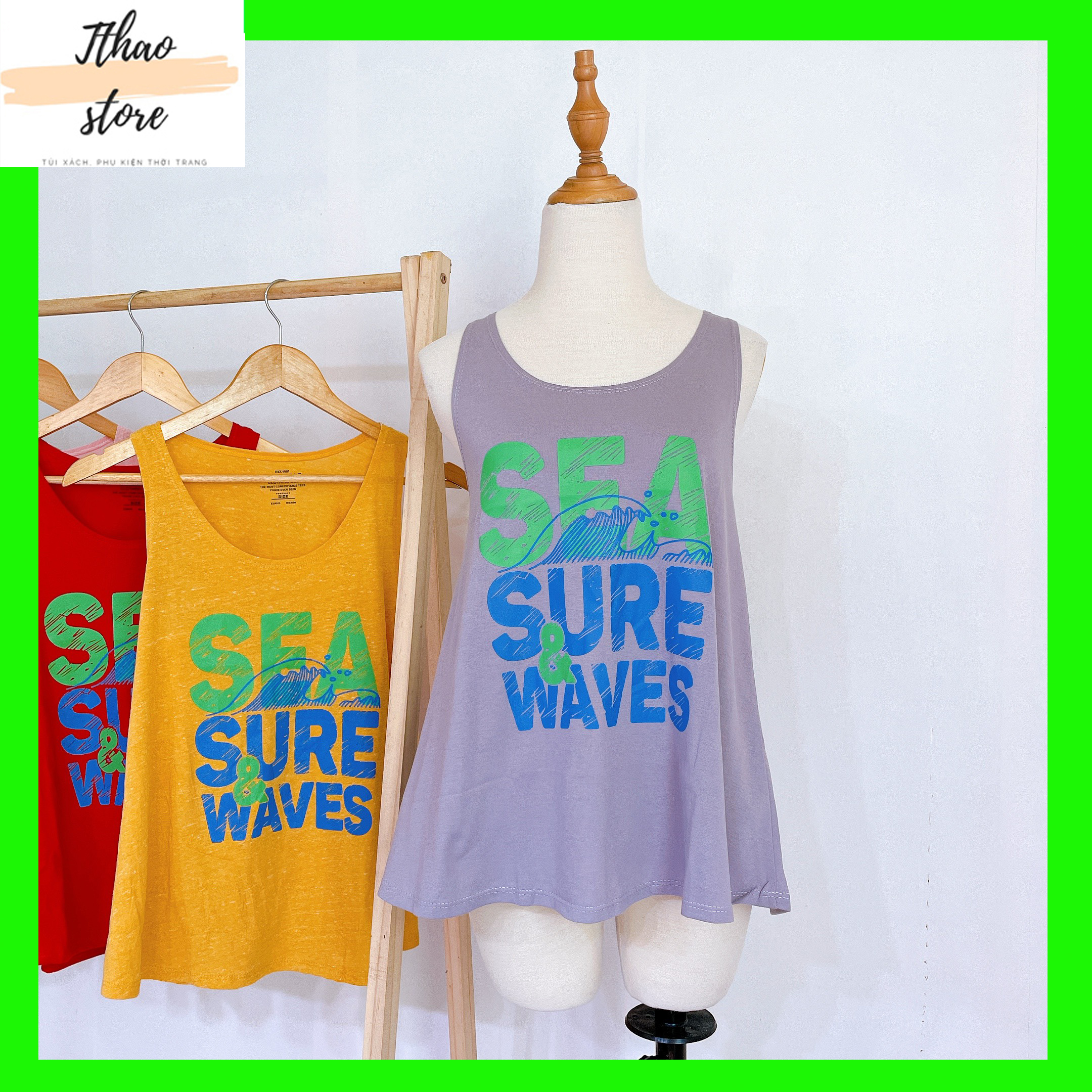 Áo thun ba lỗ cotton nữ in hình logo cực chất giá cực hấp dẫn hàng đẹp chuẩn hình [Ảnh chụp thật] Tthao store