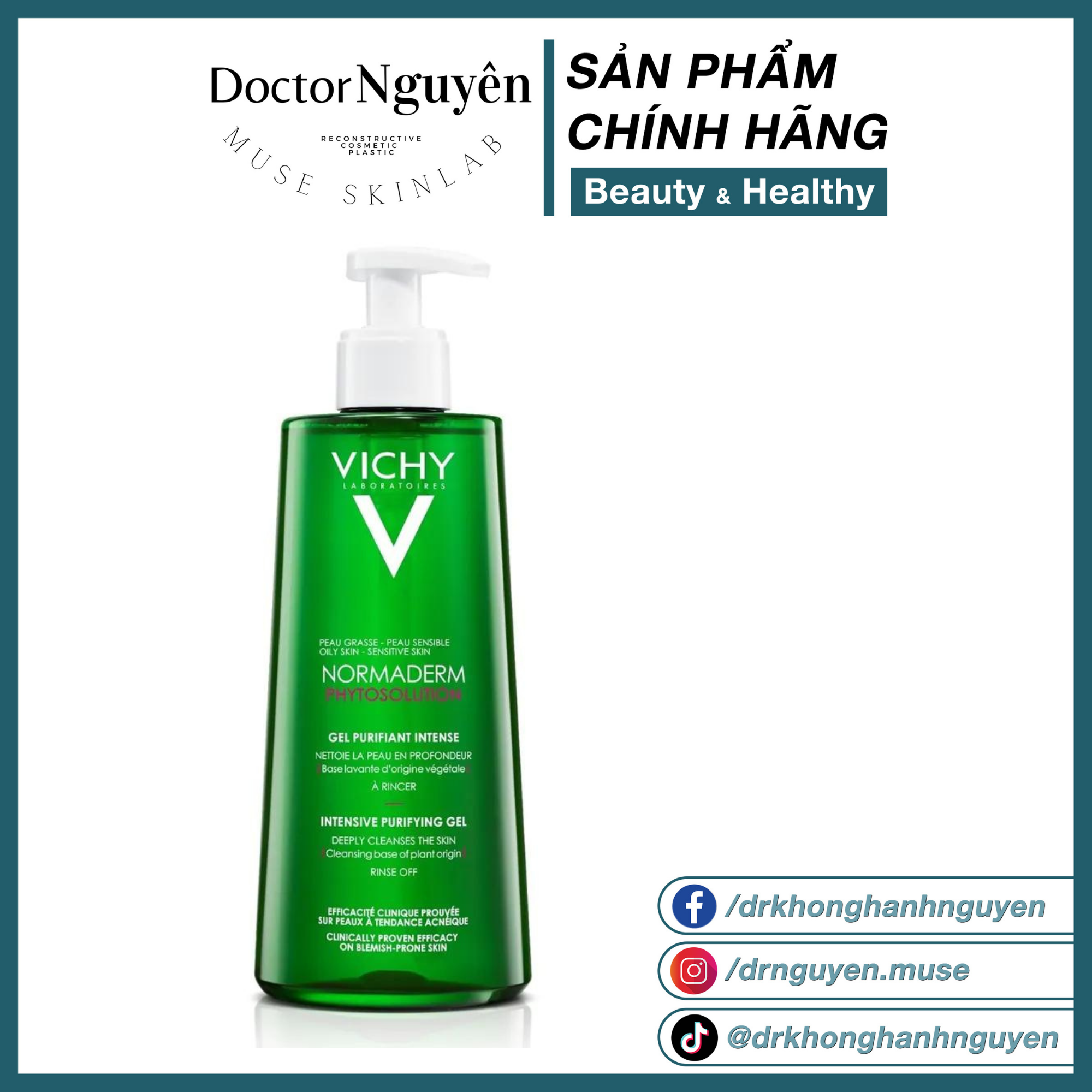 [HÀNG NHẬP KHẨU] Sữa Rửa Mặt Cho Da Dầu Mụn Vichy Normaderm Phytosolution Purifying