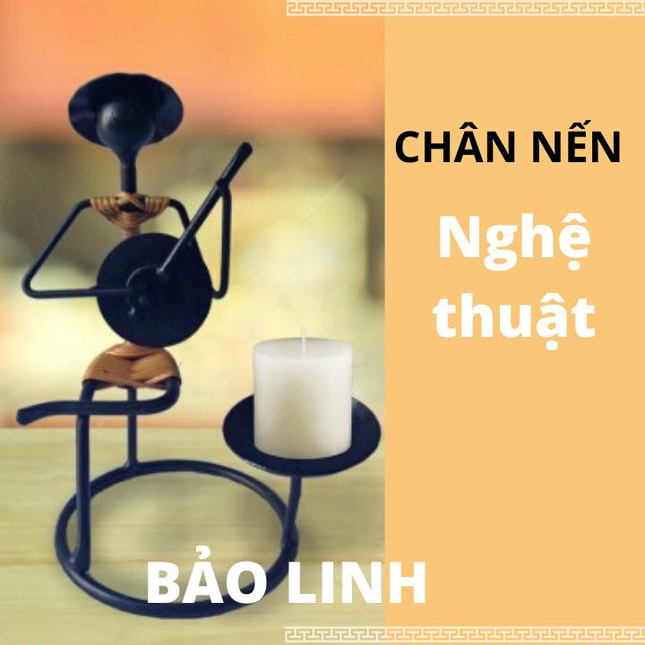 [HCM]Chân nến nghệ thuật bằng sắt người ôm đàn Bảo Linh
