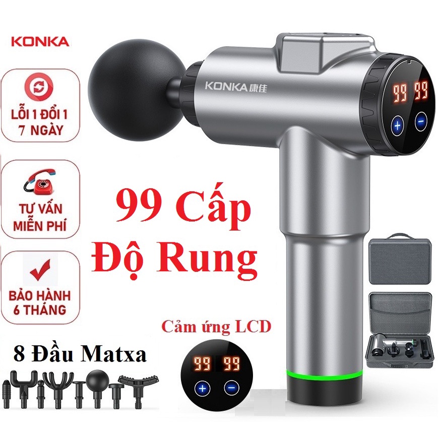 Máy mát xa - Máy massage cầm tay- Máy massage 8 Đầu 99 Cấp Độ trị nhức mỏi vai gáy,đau giãn căng cơ - Súng massage toàn thân - Máy massage cầm tay