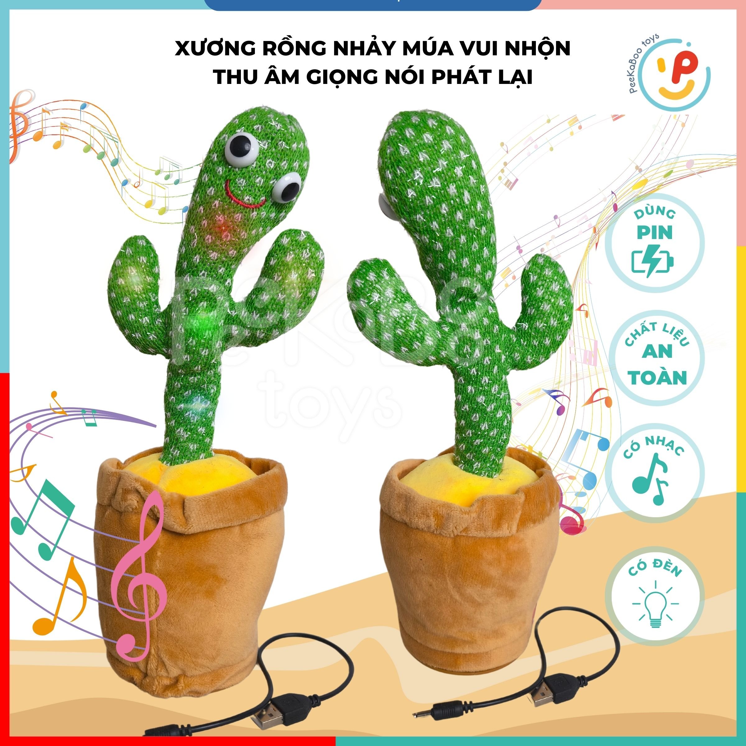 Xương rồng nhảy múa biết nói thu âm giọng nói phát lại peekabootoys