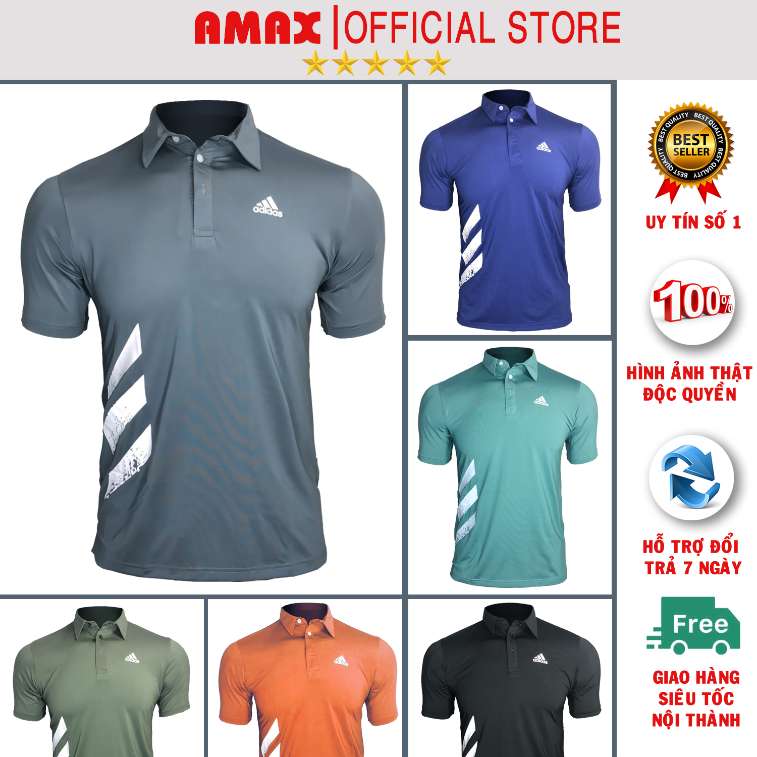 Áo thun nam cổ bẻ polo Nam thể thao Cao cấp Adi.das CB-ADI2