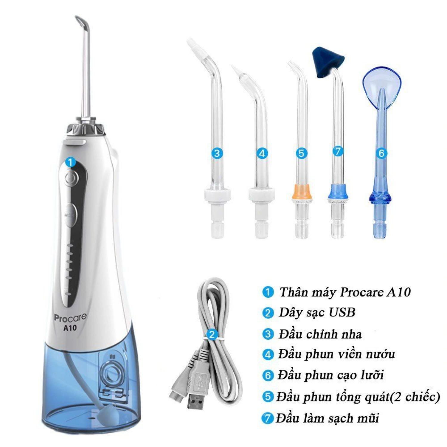 ✅ procare a10 - máy tăm nước cá nhân, vệ sinh răng miệng, hôi miệng, viêm nướu, chỉnh nha, niềng răng