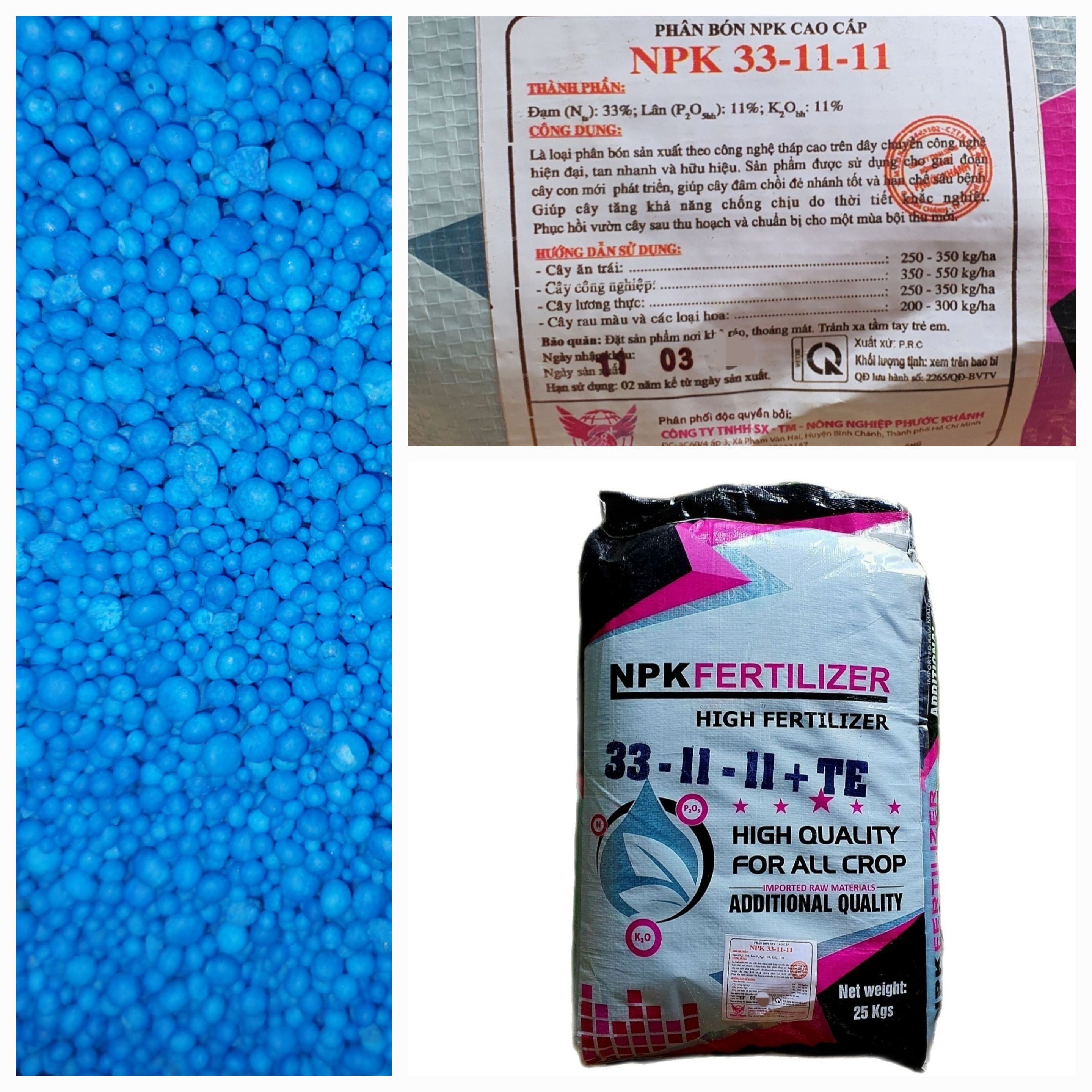 💎 phân bón 33-11-11+te fertilizer 💖 cao cấp hàng nhập khẩu - chiết lẻ từ bao 25kg..