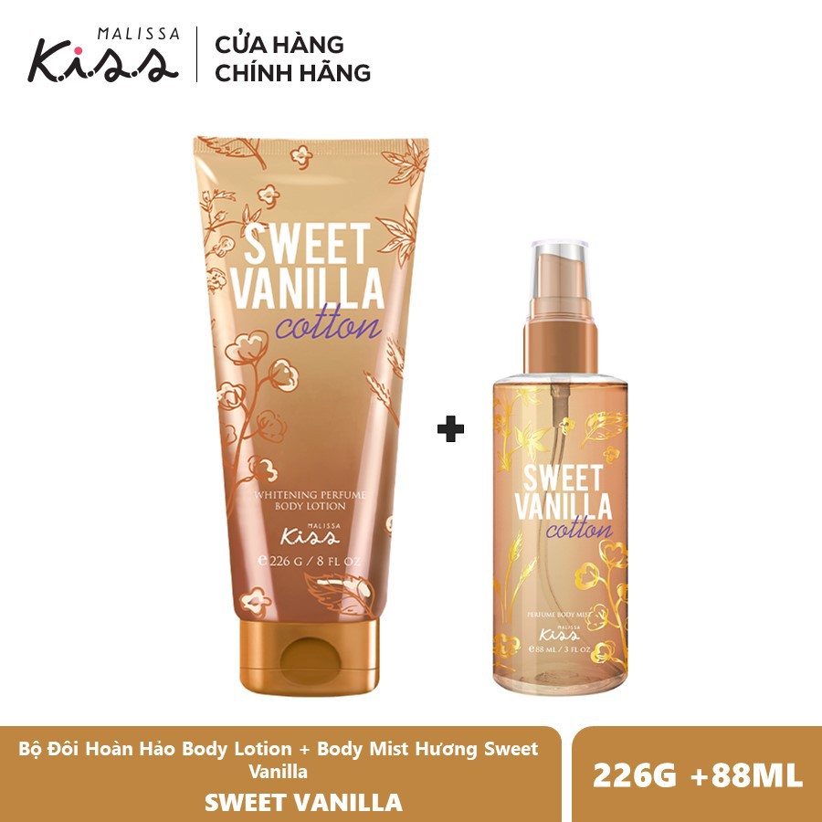 Bộ Đôi Hoàn Hảo Body Lotion + Body Mist hương Sweet Vanilla
