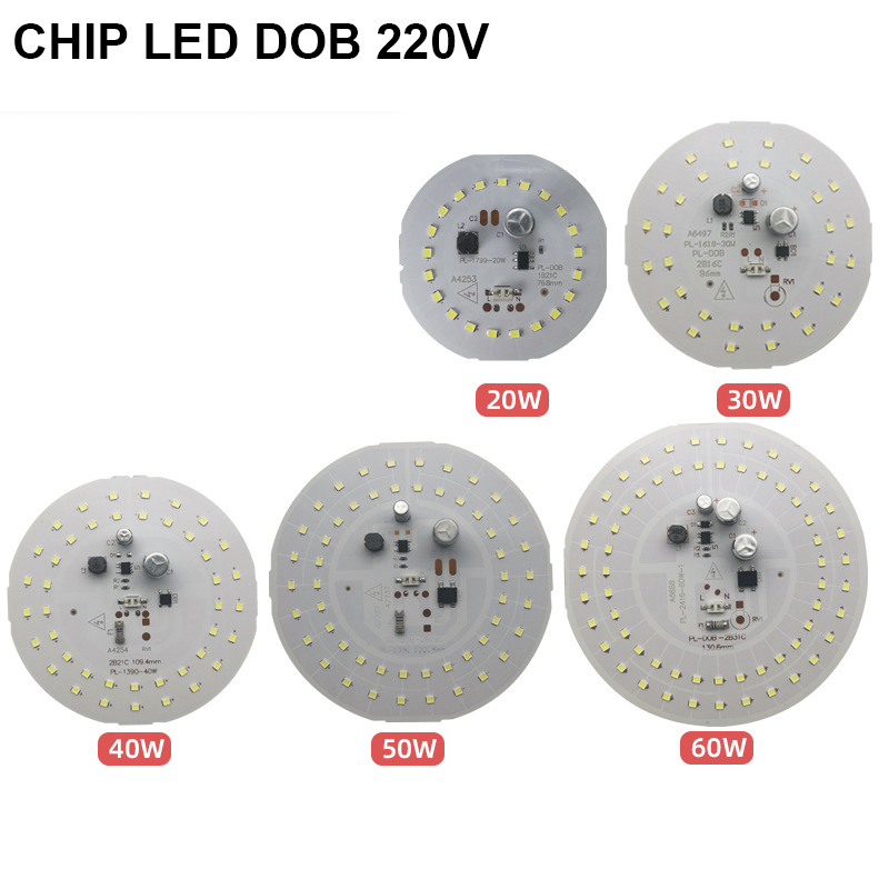Chip LED DOB 220V 20w 30w 40w 50w 60w độ sáng cao Tích hợp Tụ Nguồn ( sáng trắng )