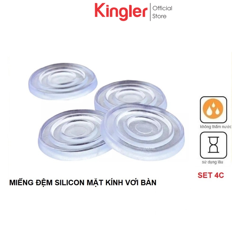 Đệm Silicon Lót Giữa Kính Và Mặt Bàn, Miếng Đệm Kê Kính Mặt Bàn, Chống Xê Dịch Và Trơn Trượt Mặt Kính. Kingler 5505