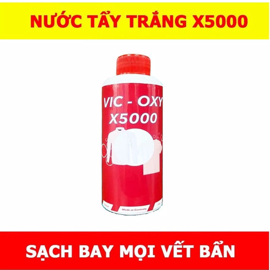 Tẩy trắng quần áo, tẩy nấm mốc áo quần Vic oxy X5000, nước tẩy trắng quần áo, vết ố quần áo đa năng