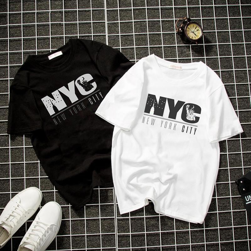 Áo thun nam nữ unisex in chữ kiểu NYC vải dày mịn đẹp 20T1755