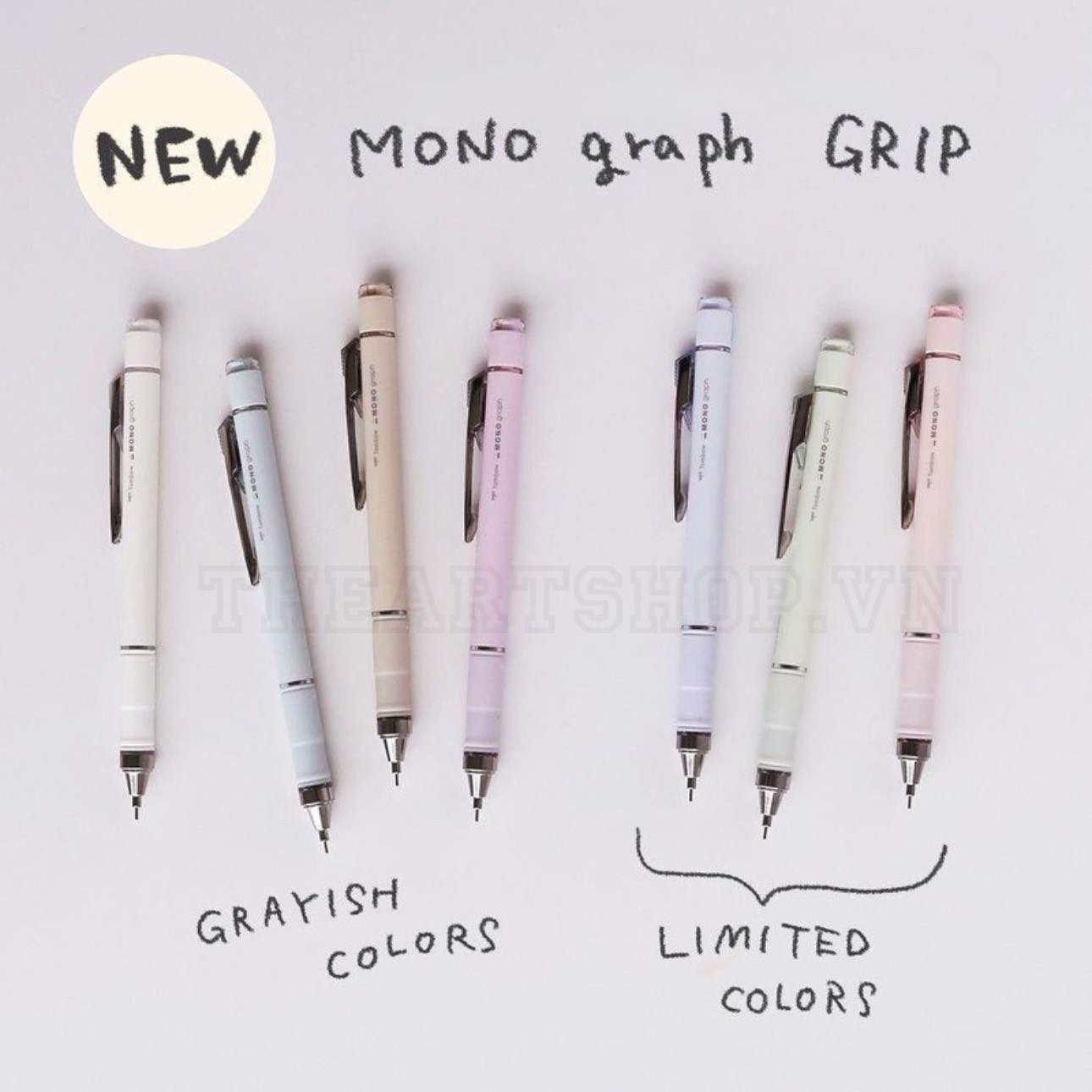 Bút chì cơ khí lắc đẩy ngòi tombow mono graph grip limited edition 0.5mm - màu sắc pastel