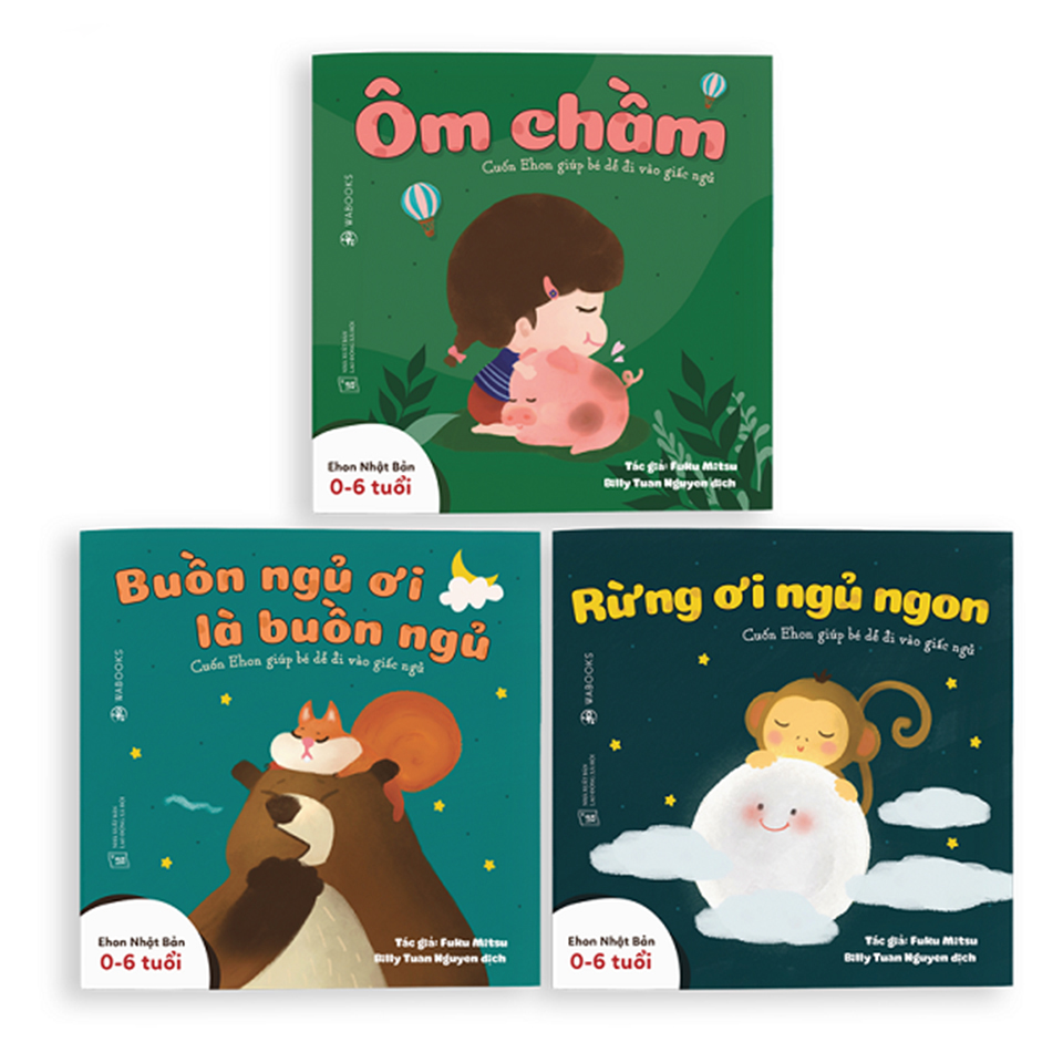 [FREESHIP] Sách Cho Bé Ehon Nhật Bản, Combo 3 Cuốn Buồn Ngủ Ơi Là Buồn Ngủ, Dành Cho Trẻ Từ 0 - 6 tuổi