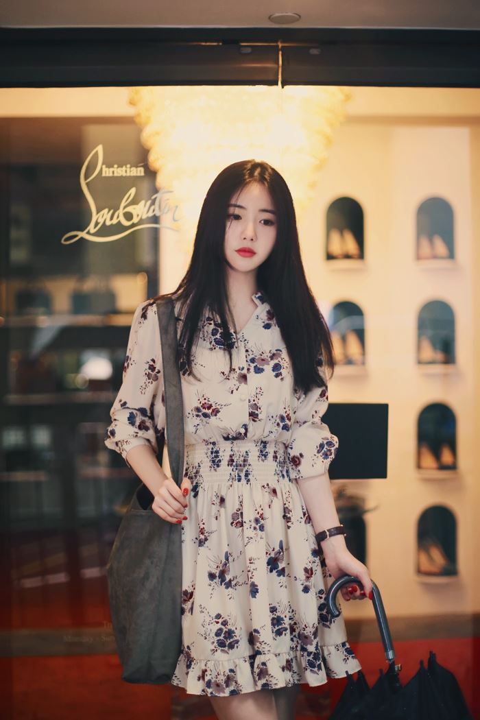 Đầm voan hoa dễ thương A05
