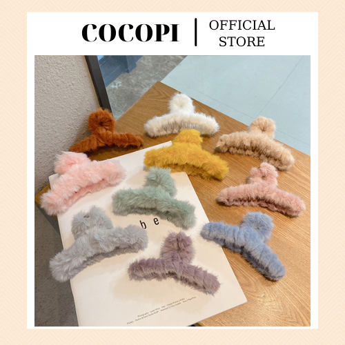 Kẹp tóc, cặp tóc đính lông mềm phong cách Hàn Quốc Cocopi.accessories - KT010