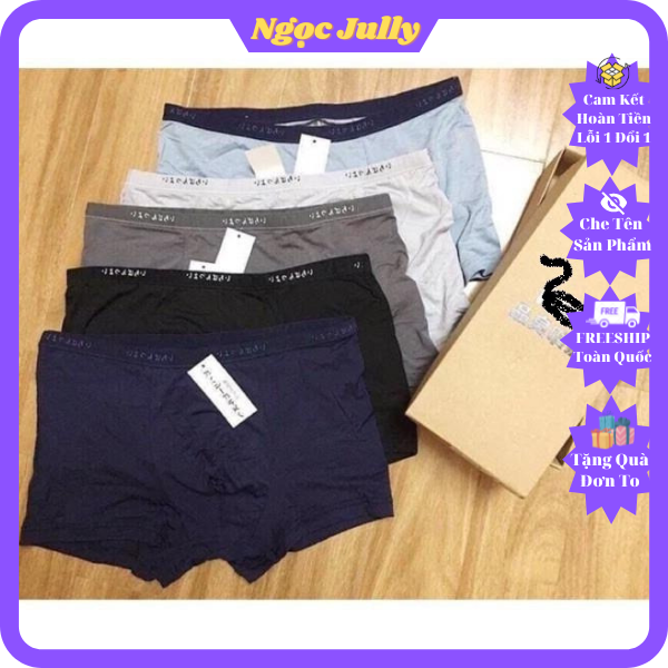 Hộp 5 Quần sịp đùi nam cotton hàng Xuất Nhật , Quần lót nam, Sịp nam