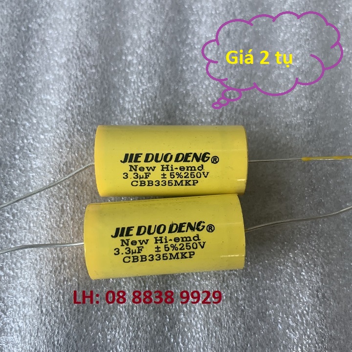 CẶP TỤ LOA TREBLE KÈN SÂN KHẤU 3.3MF 250V- VÀNG TRÒN - GIÁ 2 CÁI