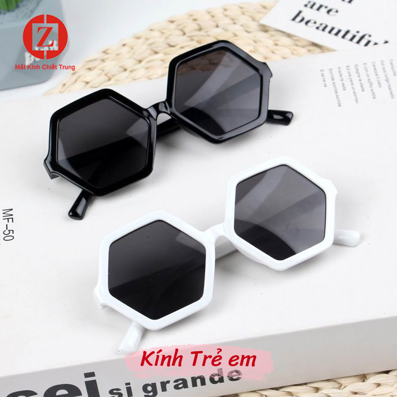 kính mát thời trang cho bé 2-9 tuổi hình lục giác, Kính râm lục giác siêu xinh 6 màu dễ thương mã T1583