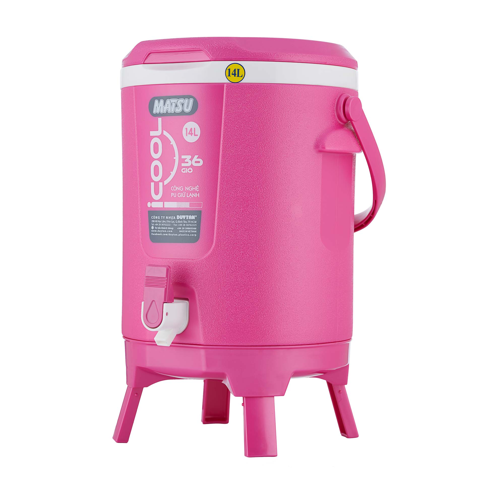 [HCM]Bình Đá Duy Tân Icool Màu Nhũ 14 Lít (32 x 33 x 40 cm) No.931- TẶNG KÈM CA TULIP 1 L