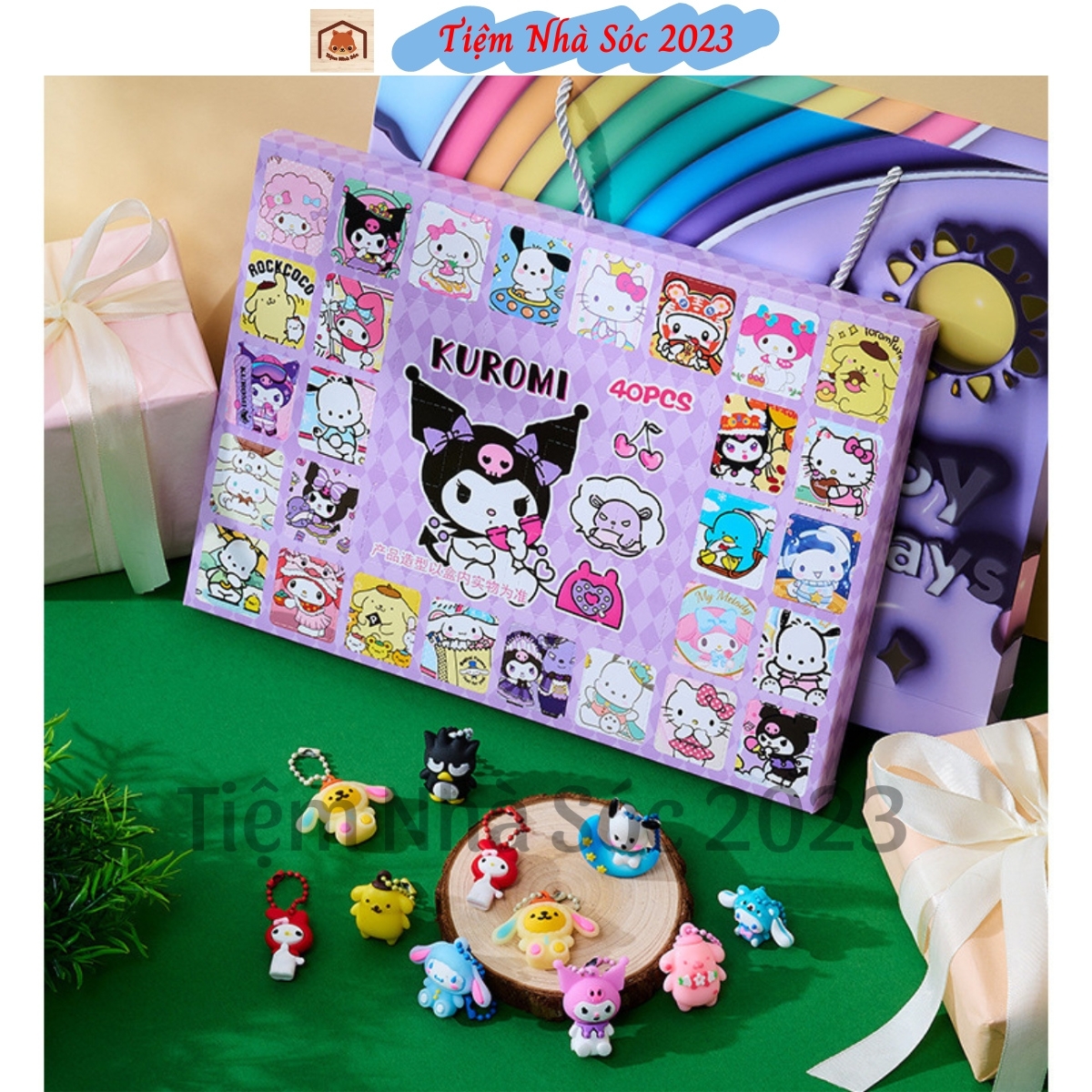 Hidden box hộp quà bất ngờ 40 món đồ chơi kurumi và gấu losto bí mật tặng kèm móc khoá, blind box móc khóa đếm ngược - tiệm nhà sóc 2023
