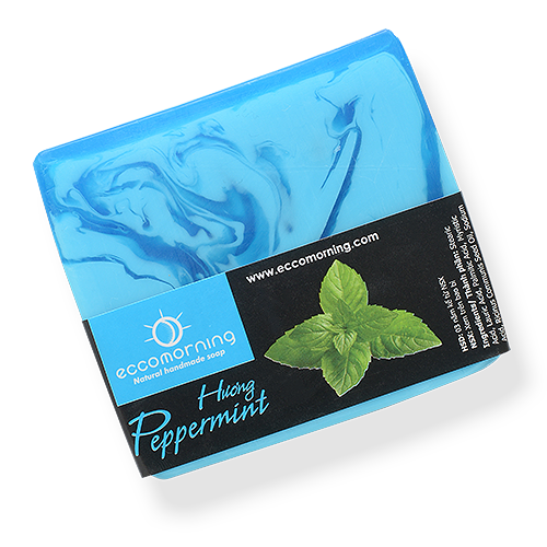 Xà Bông Thiên Nhiên Handmade eccomorning Hình Vuông Hương Bạc Hà - Peppermint Soap