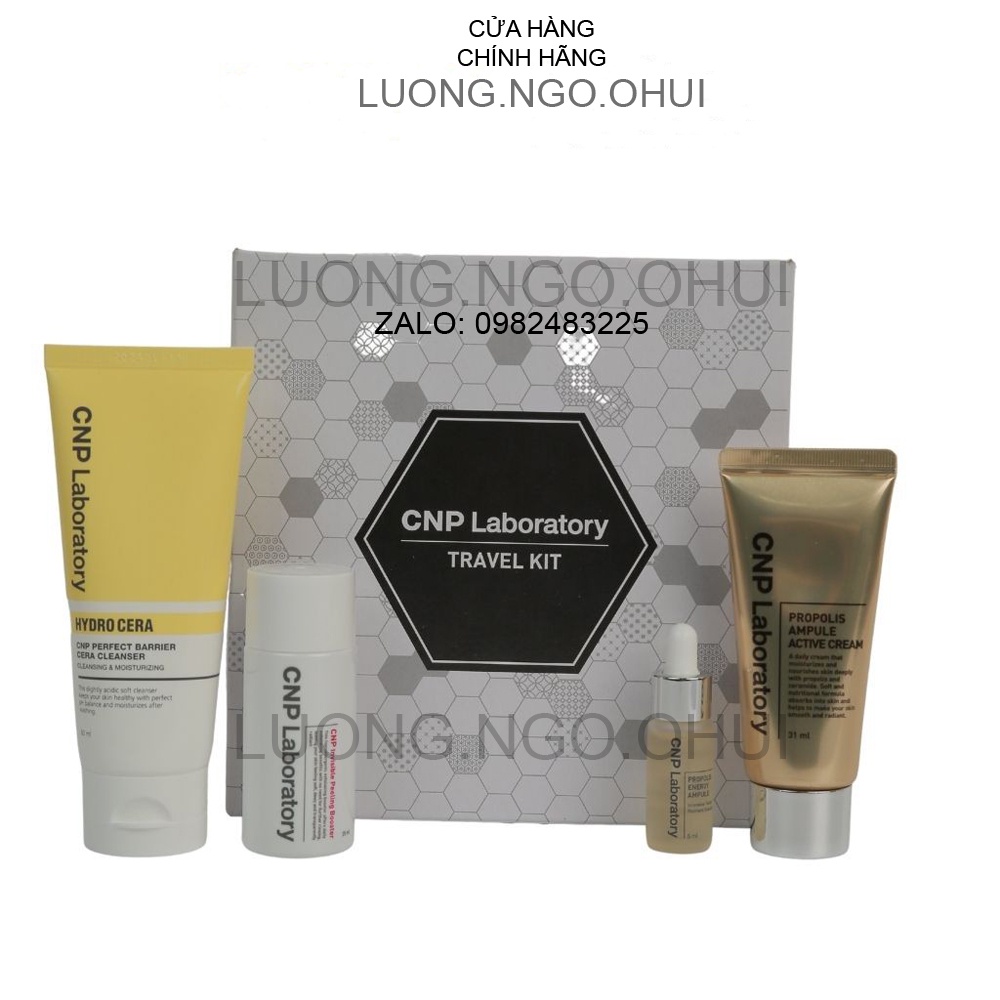 Sét dưỡng keo ong đỏ CNP Laboratory Travel Kit chuyên tái tạo phục hồi và trẻ hóa làn da