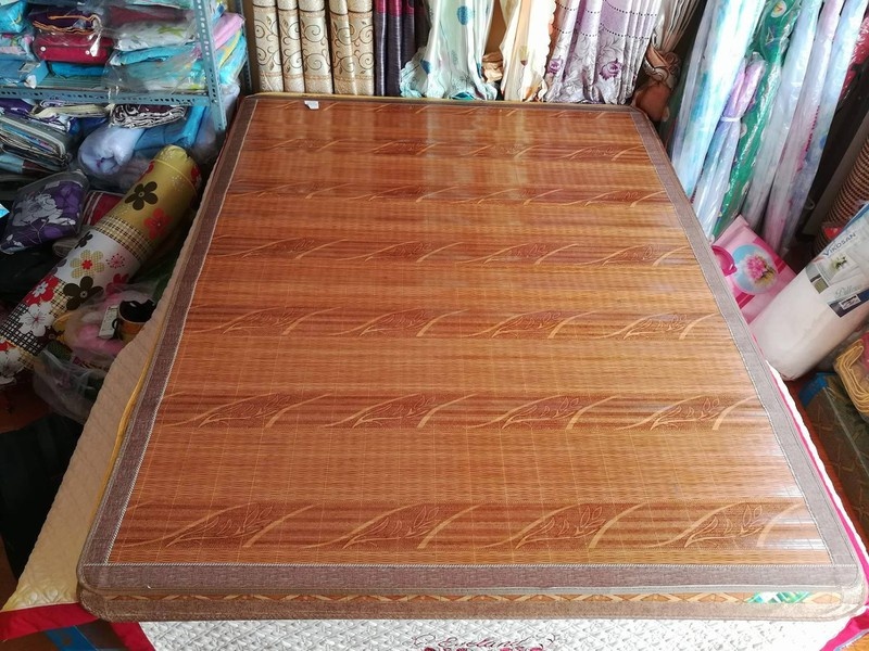 Chiếu trúc tăm cây gỗ hoa cao cấp ko lót lụa