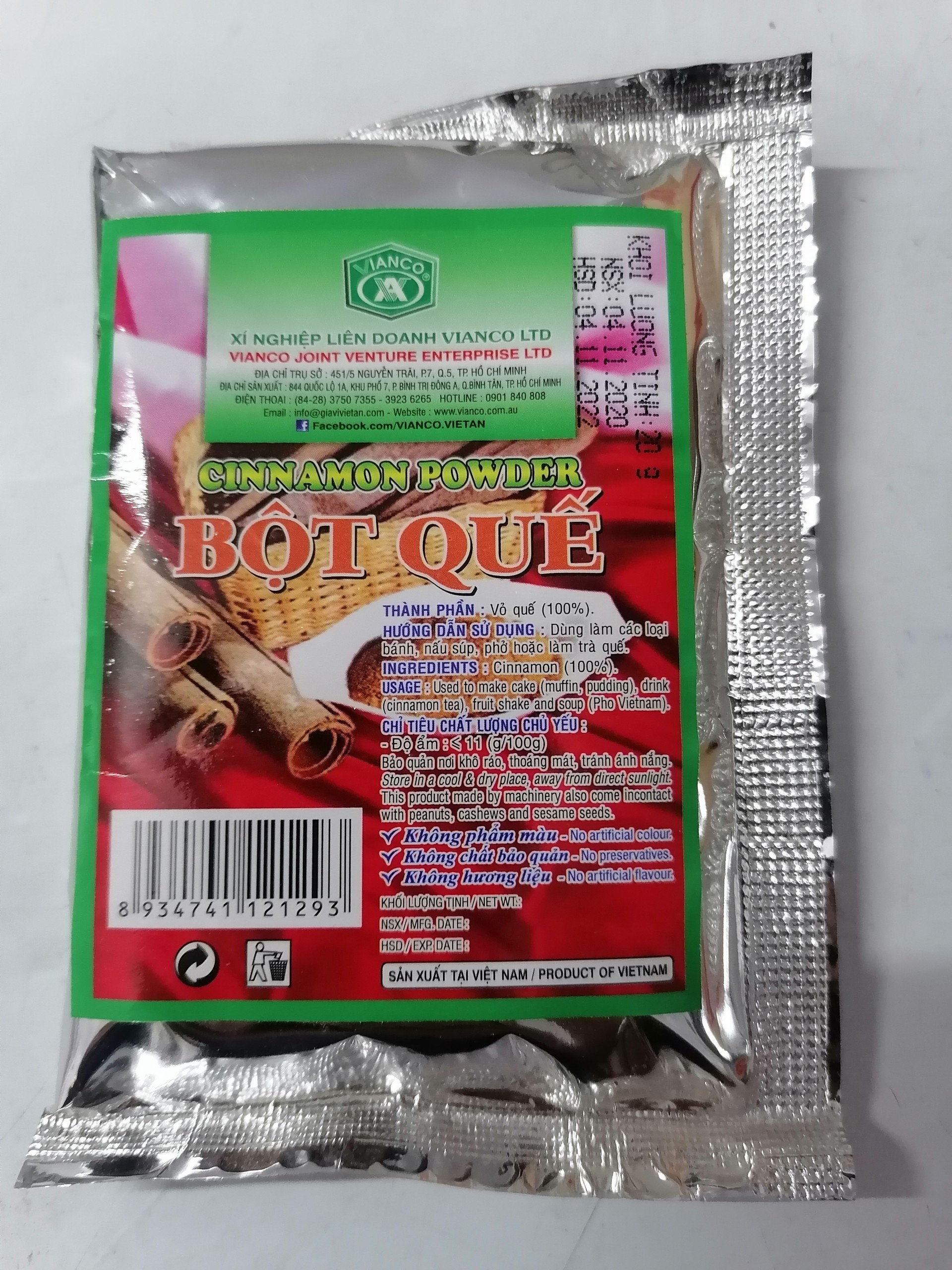 [Gói mini 20g] BỘT QUẾ THỰC PHẨM [VN] VIANCO Cinnamon Powder (vvk-hk)