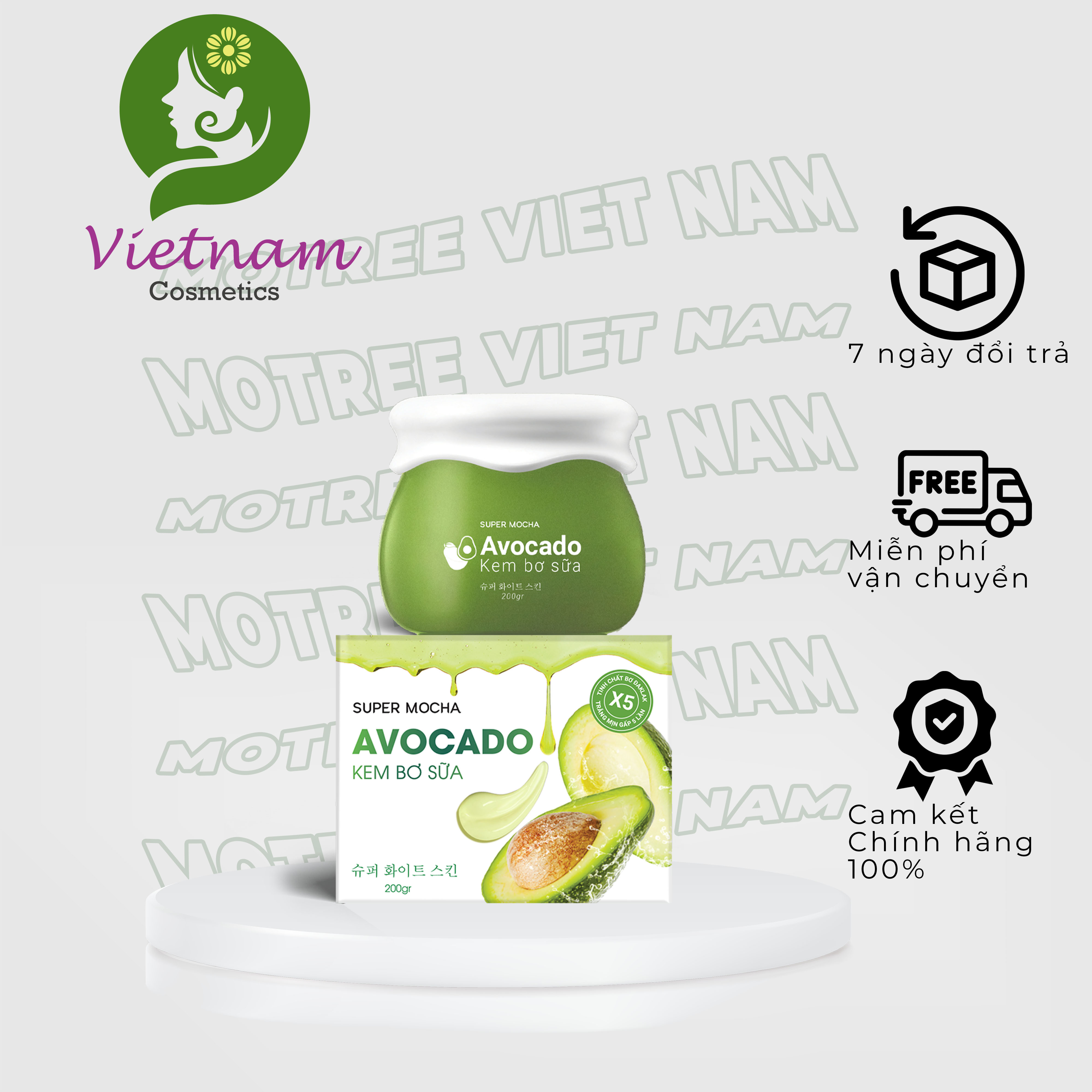 Combo body bơ sữa và tắm trắng bơ avocado super mocha 200g