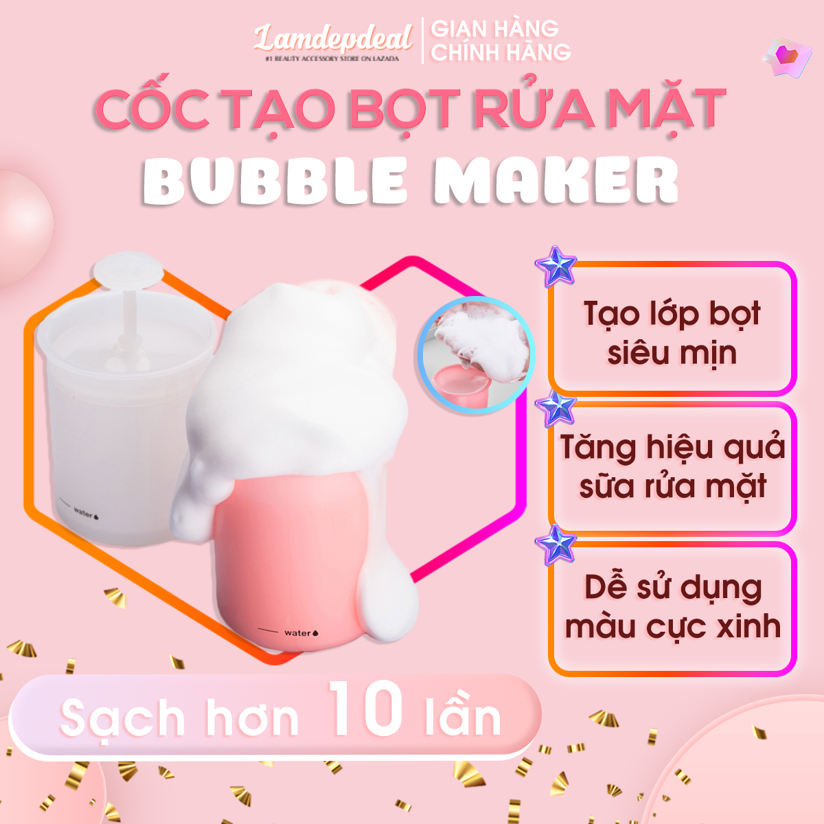 Cốc tạo bọt sữa rửa mặt BUBBLE MAKER - Tạo bọt siêu mịn giúp rửa mặt sạch hơn giảm kích ứng tổn thương da - Kích thước nhỏ gọn dễ sử dụng. - Lamdepdeal
