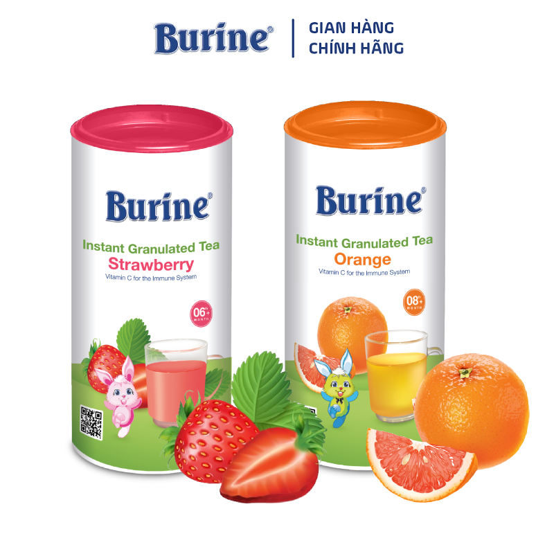Combo Trà cốm hoa quả Burine các vị 200g bổ sung Vitamin, tăng đề kháng cho bé